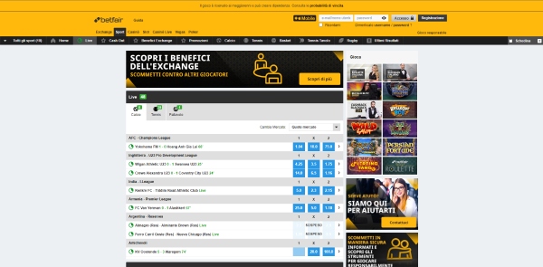 Betfair live