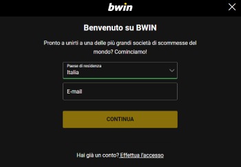 Bwin - registrazione